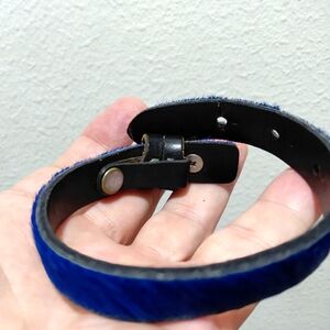 Rag & Bone Mens Blue Leather Wrap Bracelet Horsehare OS